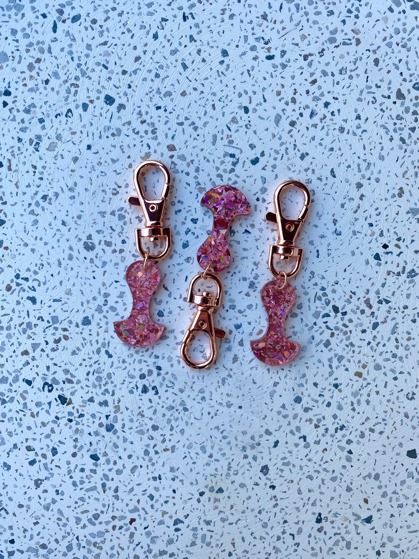 Chunky Rose Gold Glitter Trolley Token