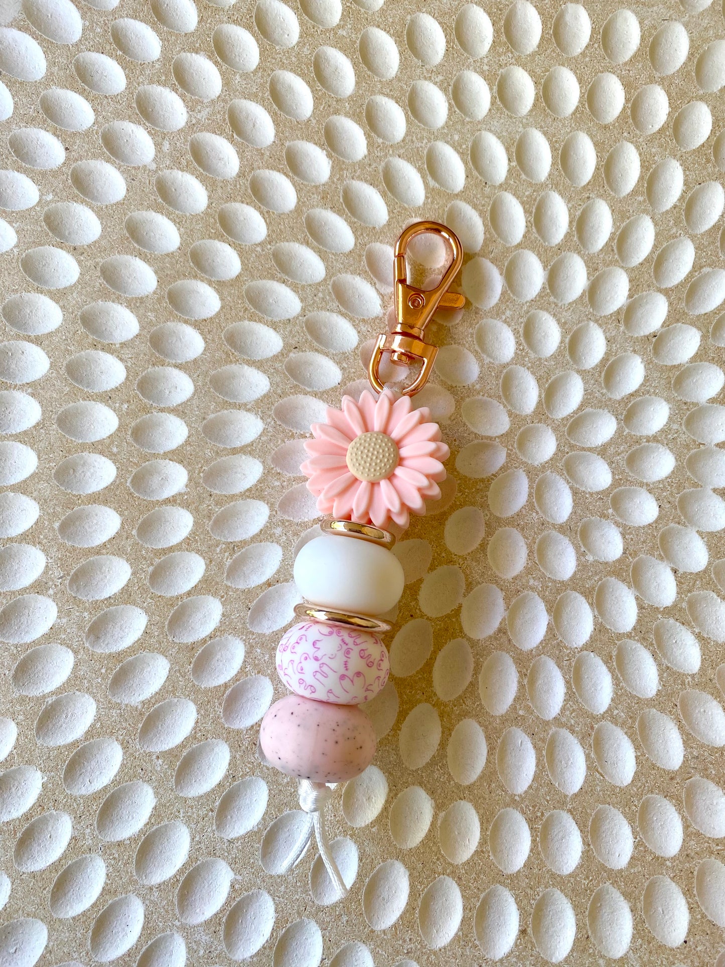 Pink Daisy Breast Cancer Awareness Keyring