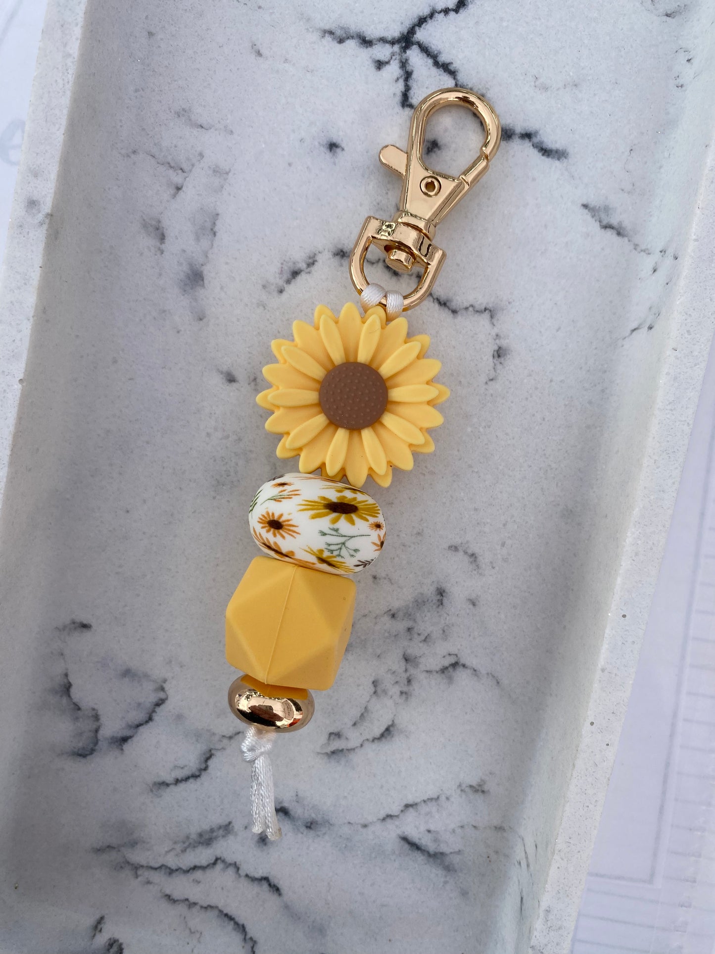 Yellow Flower Power Keyring