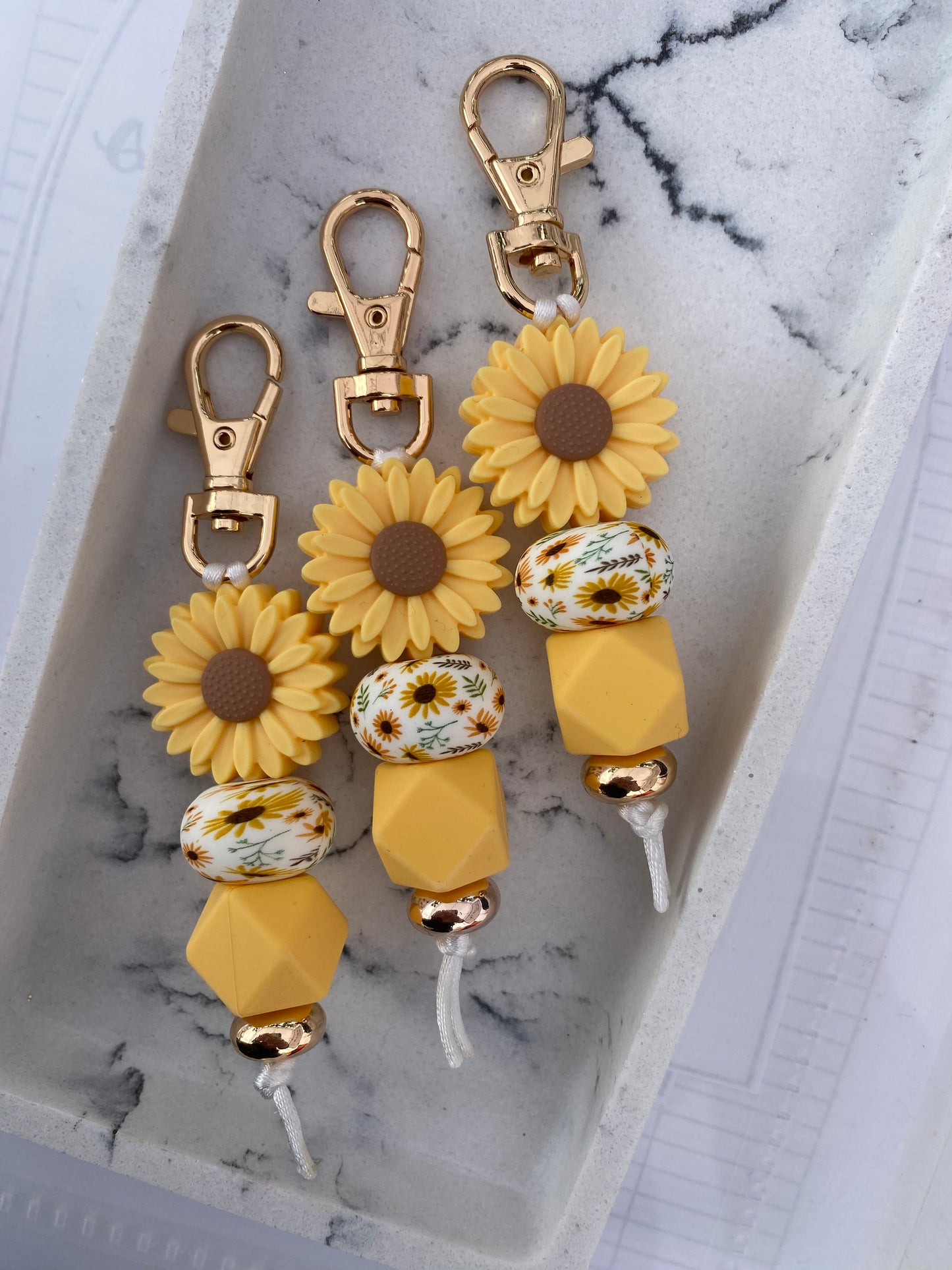 Yellow Flower Power Keyring