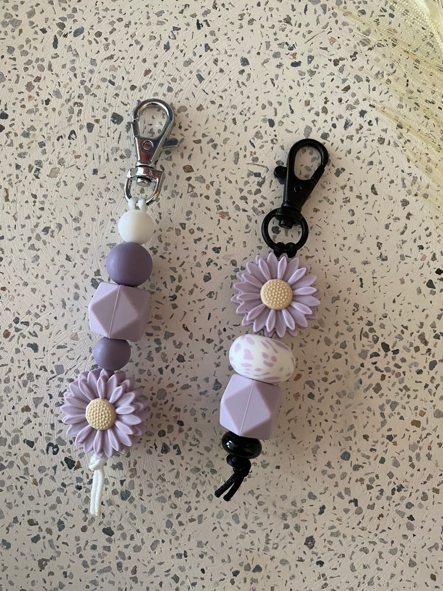 Purple Cow Daisy Keyring