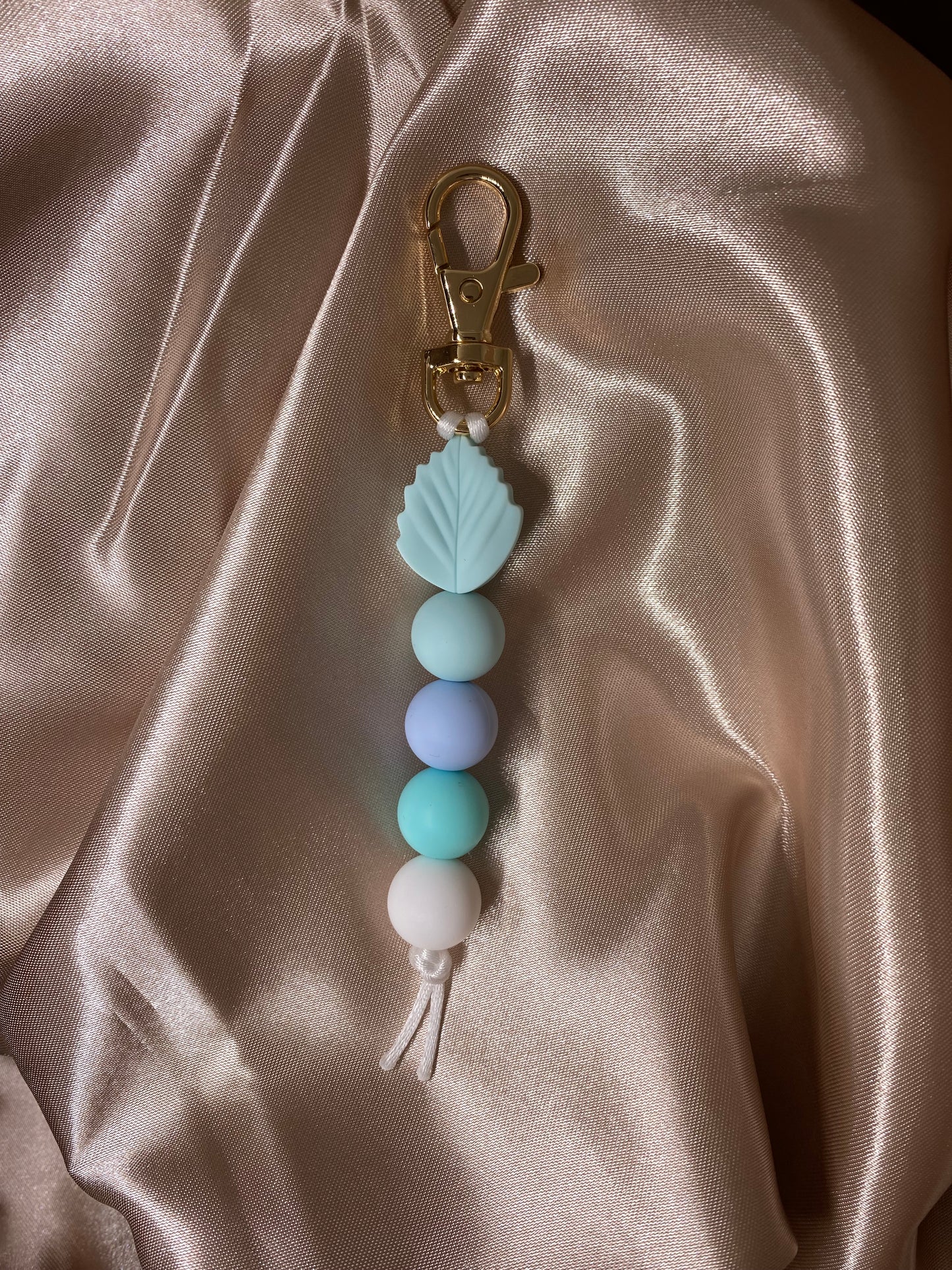 Blue Leaf Keyring