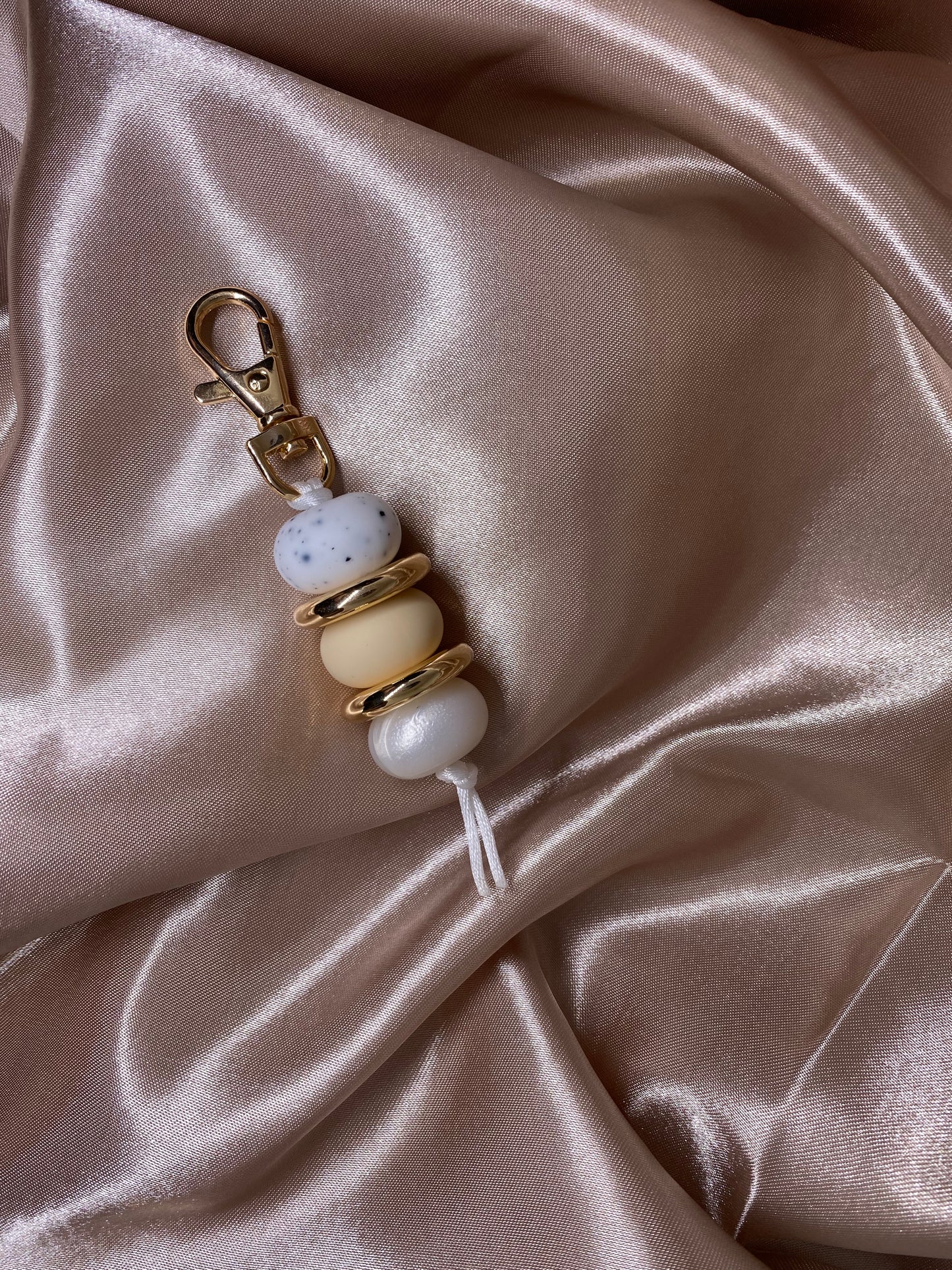 Cream Abacus Trio Keyring