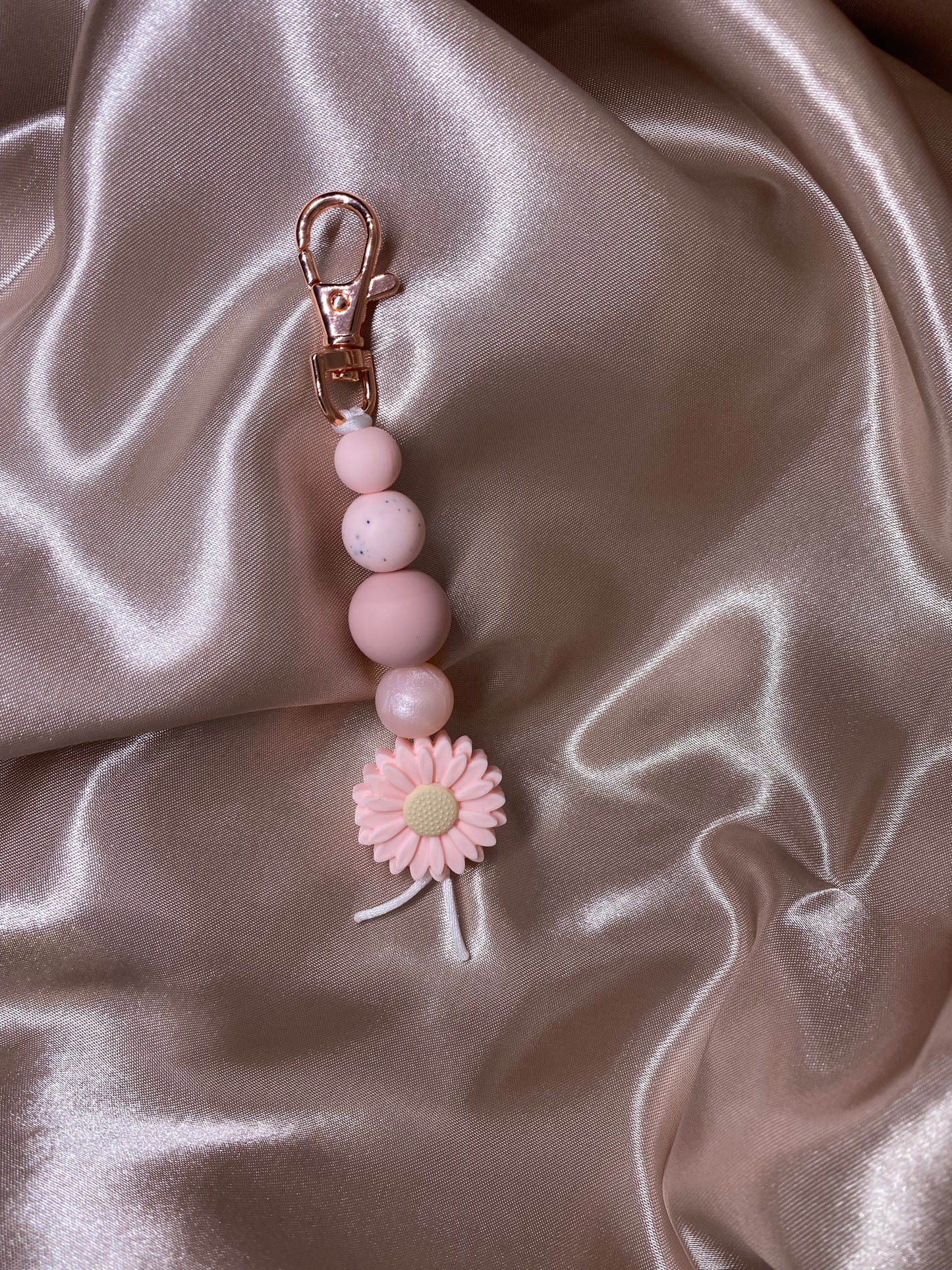 Pink Daisy Keyring