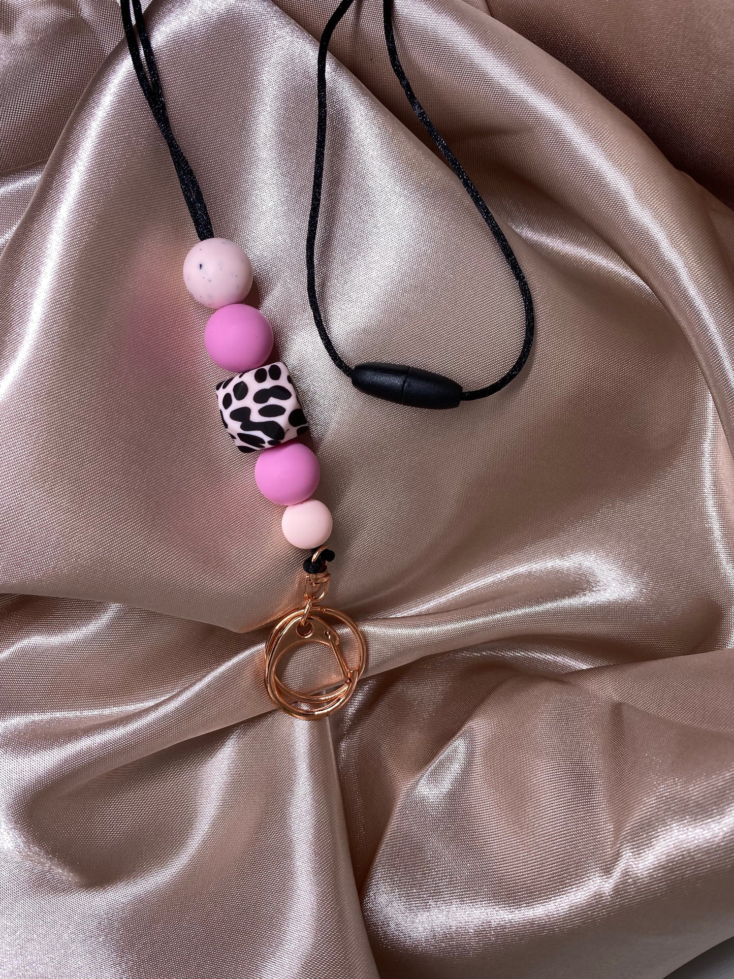 Pink Leopard Lanyard