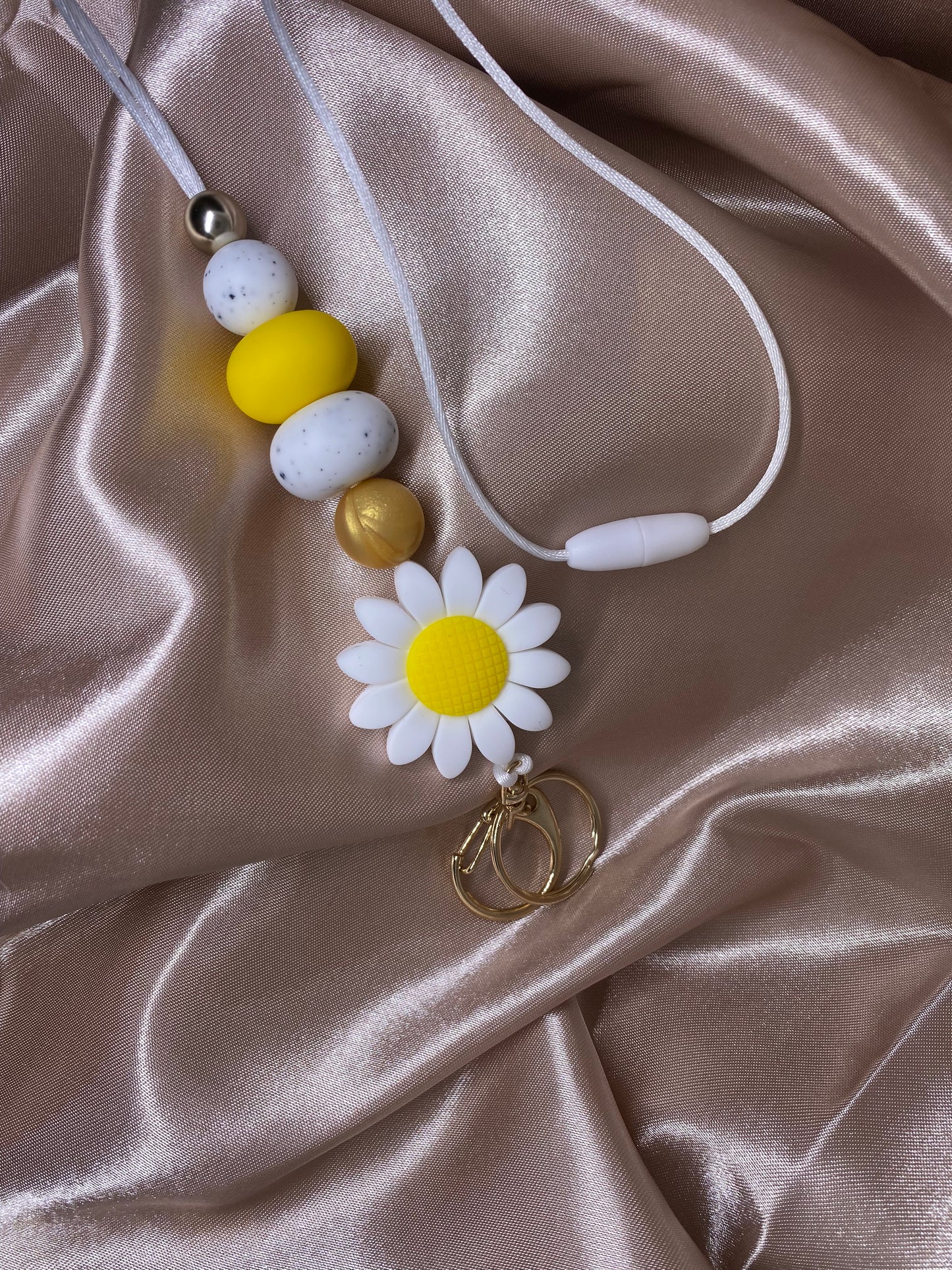 White Sunflower Lanyard