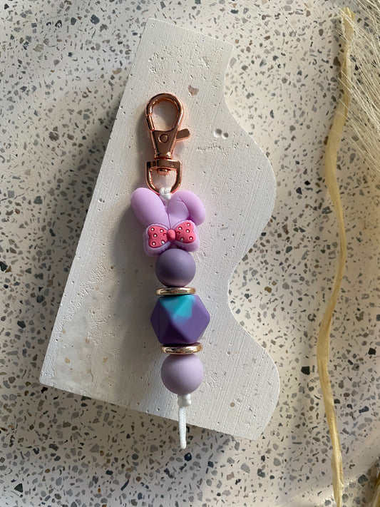 Bunny Ears - Purple Keyring