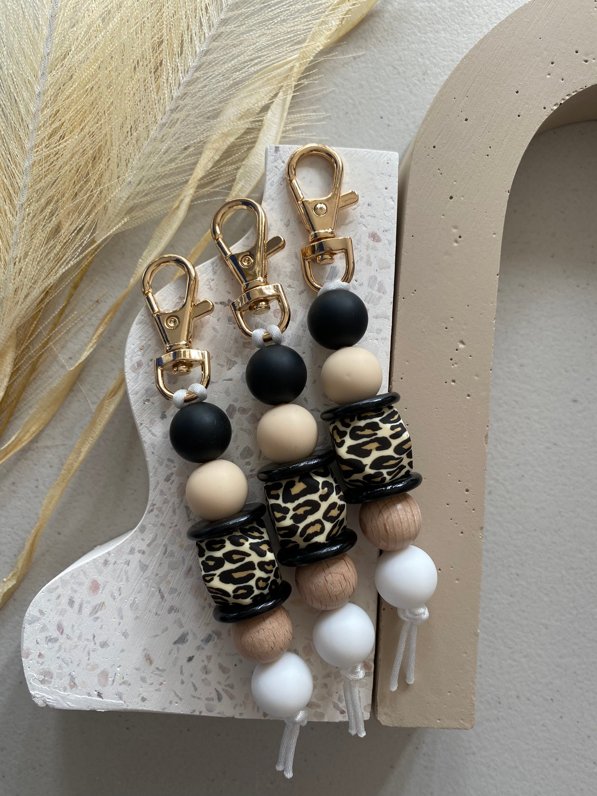 Black Leopard Keyring