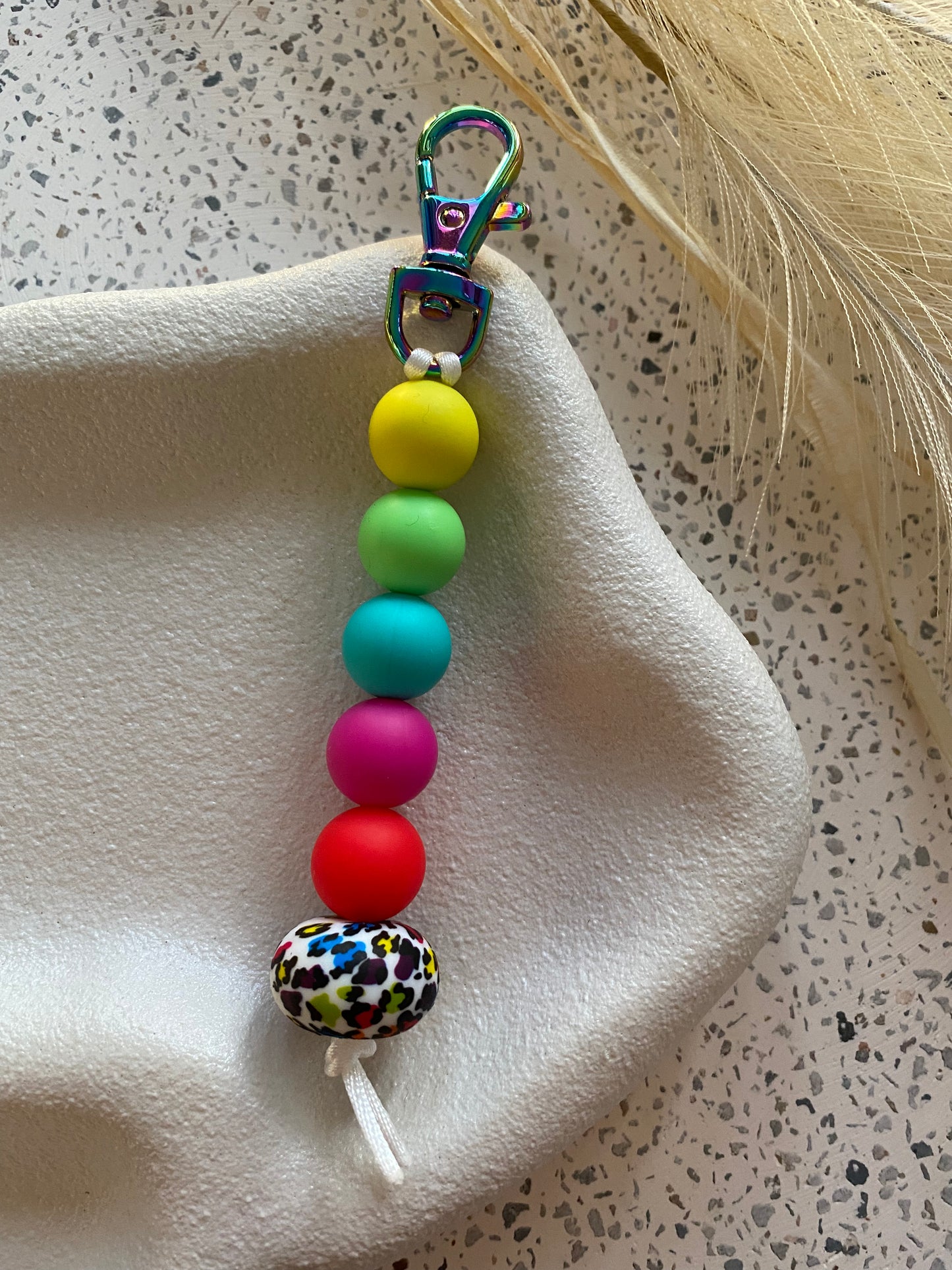 Rainbow Leopard Keyring