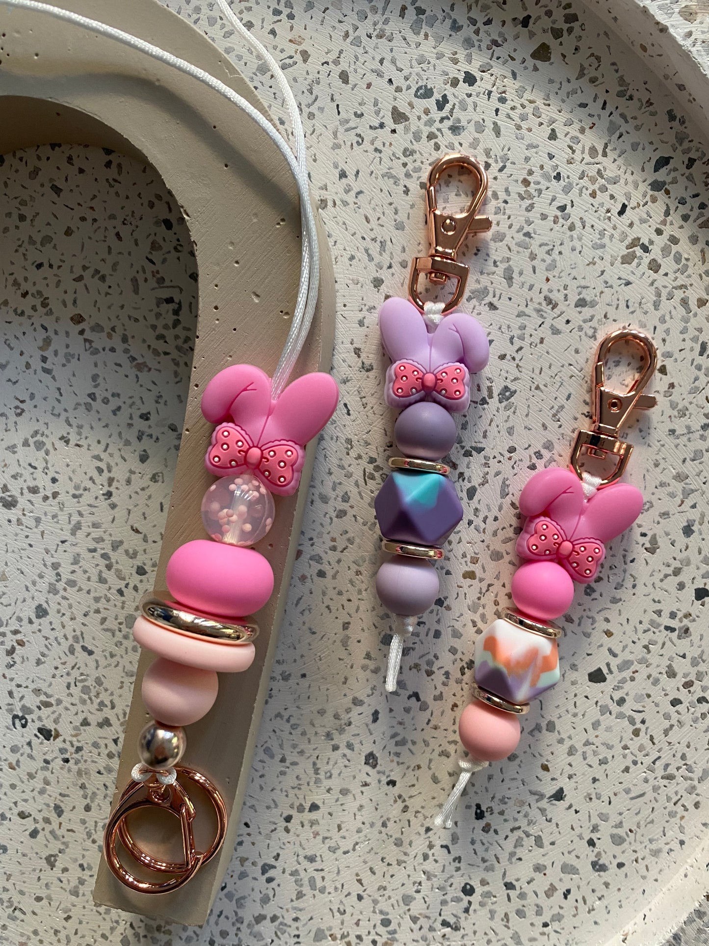 Bunny Ears - Purple Keyring