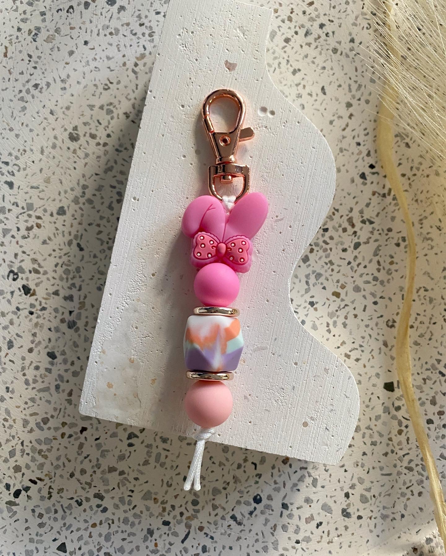 Bunny Ears - Pink Keyring