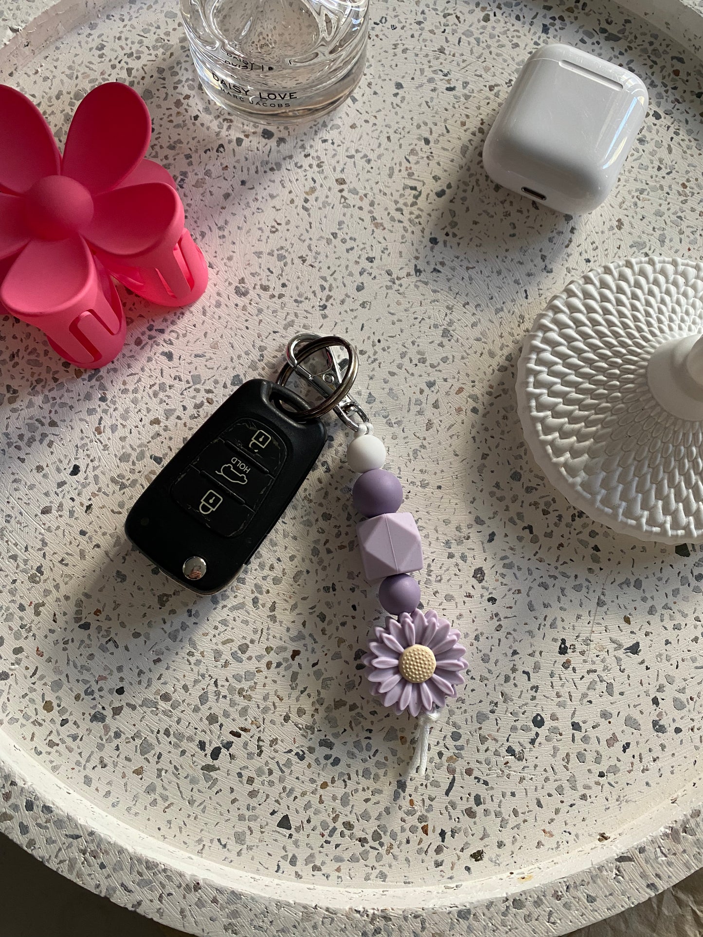 Purple Daisy Keyring