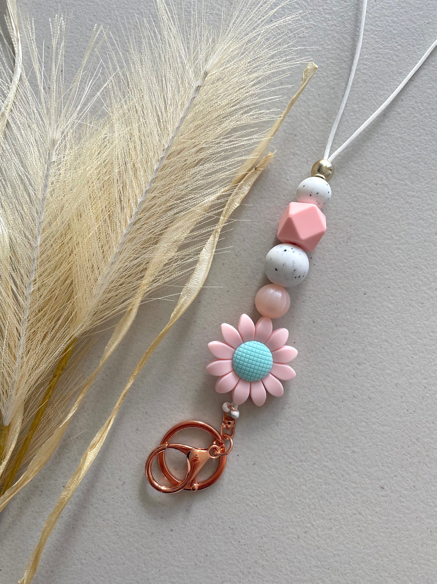 Pink Sunflower Lanyard