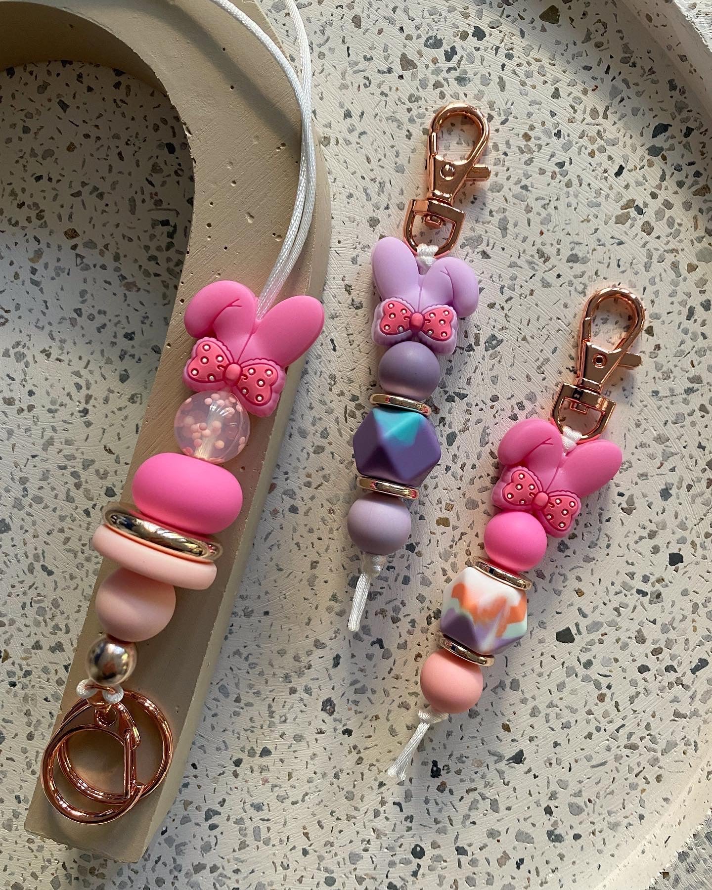 Bunny Ears - Pink Keyring