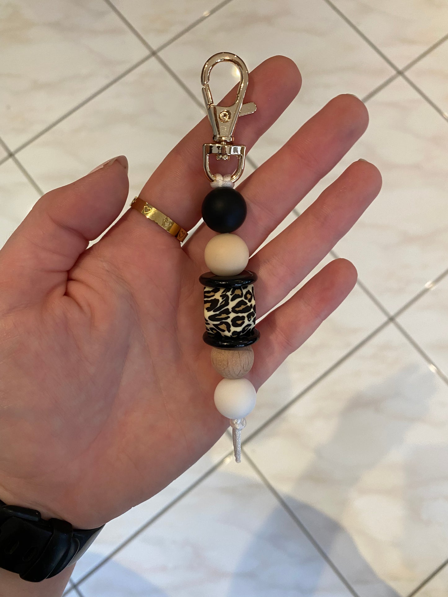 Black Leopard Keyring